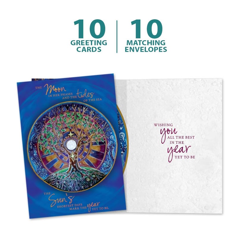 Tree-Free Greetings Solstice Cards and Envelopes, Set of 10, 5 x 7", Winter Solstice Mandala (HB93380) - Image 5